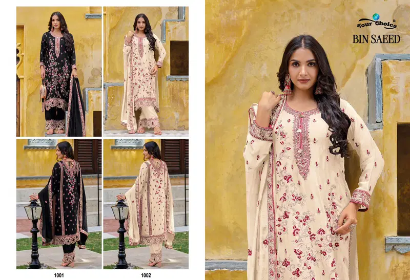 Bin Saeed By Your Choice Semi pure Chinon Wedding Readymade Suits Wholesale Price In Surat